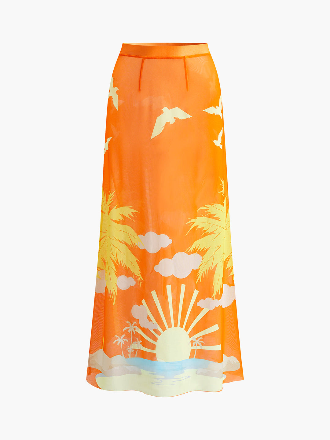 Tropical Print Cover-Up Skirt  Liora Lane Boutique Kimonos & Cover Ups Yellow / XL 81.99