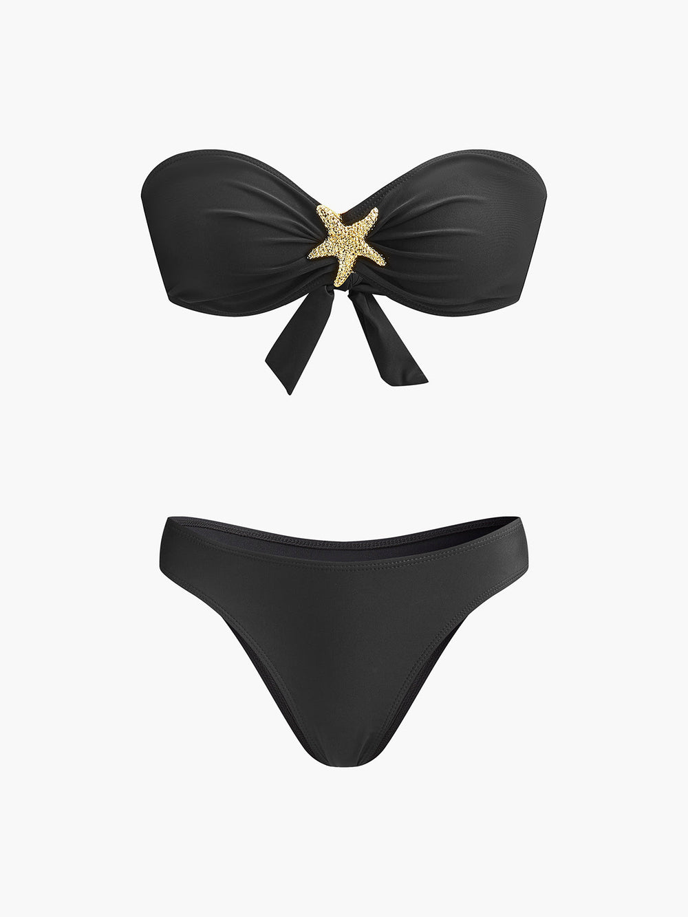 Starfish-Detail Bandeau Bikini With Mesh Skirt  Liora Lane Boutique Bikini Sets