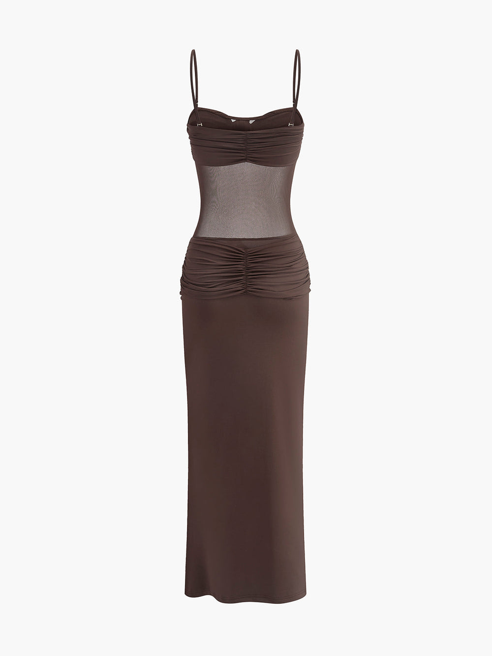 Ruched Bust Mesh Detail Knotted Dress  Liora Lane Boutique Dresses