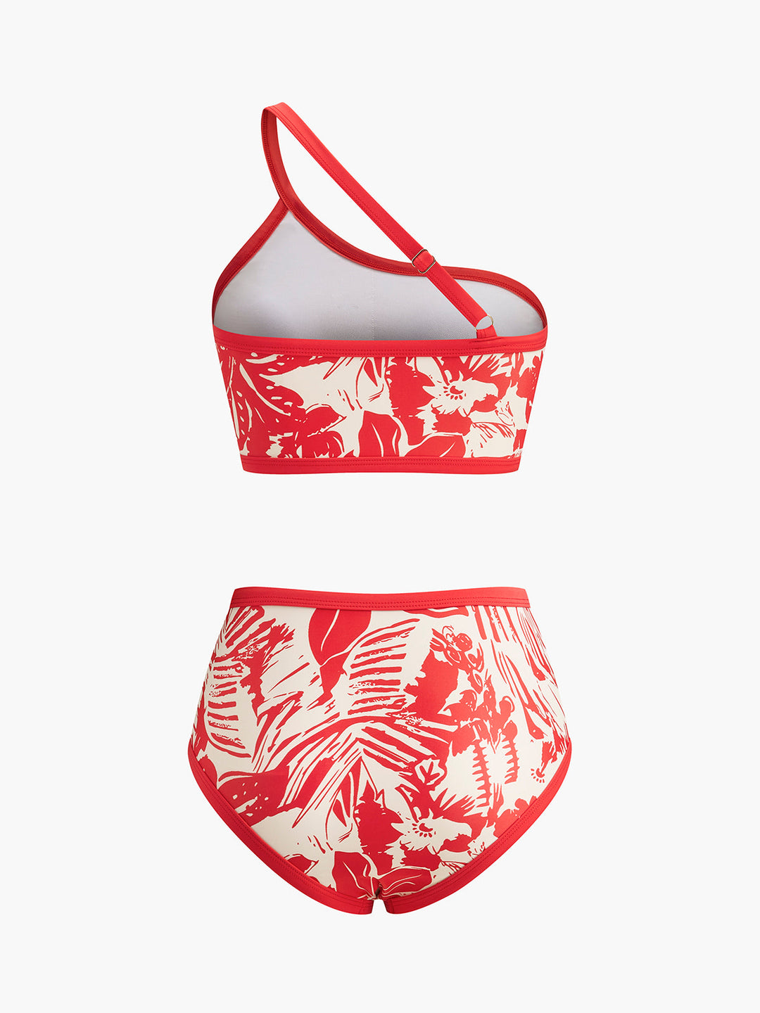 One-Shoulder Tropical Print Bikini Set  Liora Lane Boutique Bikini Sets