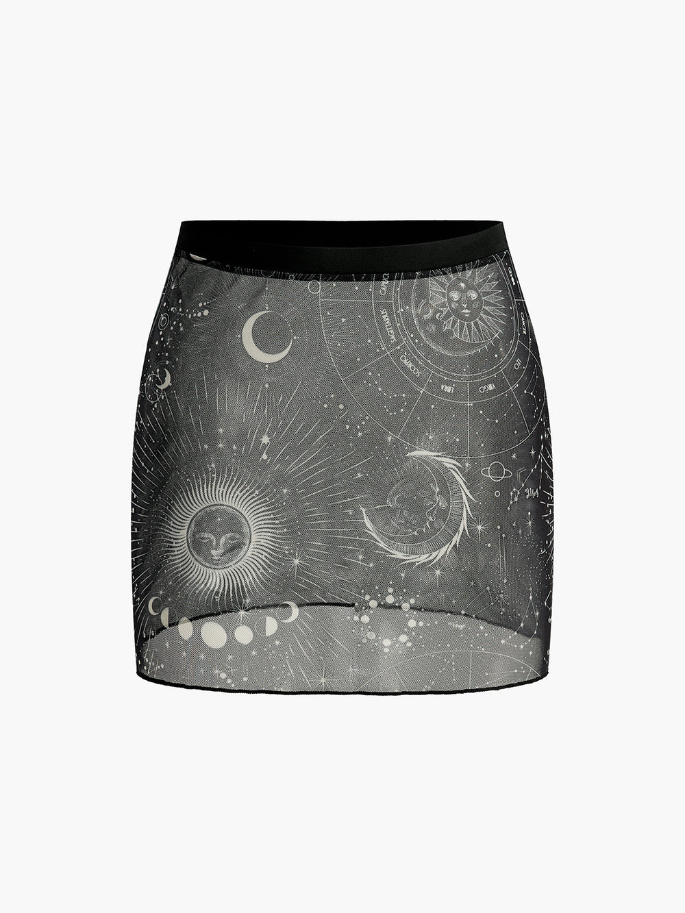 Astrology Print Sheer Skirt  Liora Lane Boutique Kimonos & Cover Ups