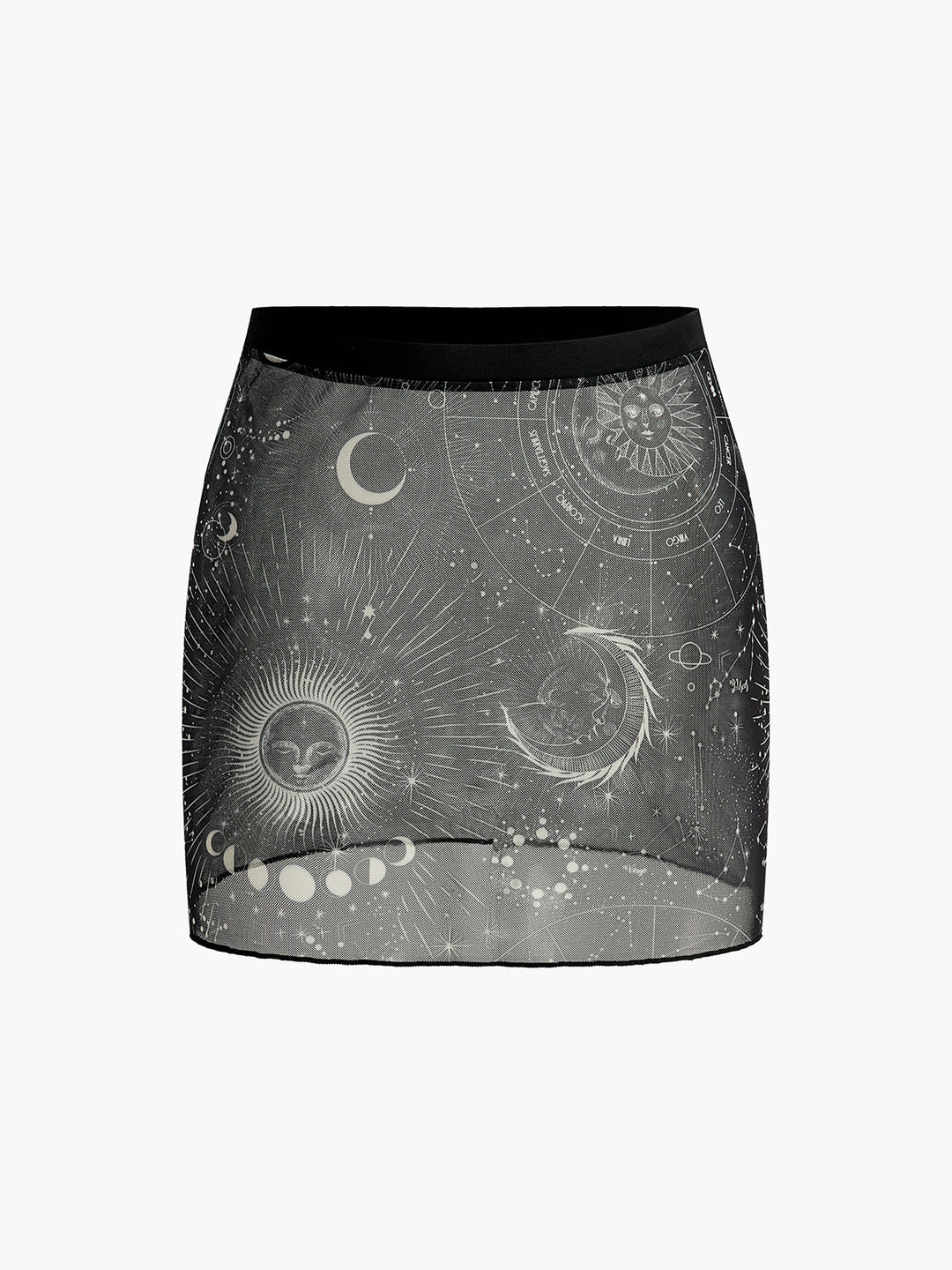 Astrology Print Sheer Skirt  Liora Lane Boutique Kimonos & Cover Ups