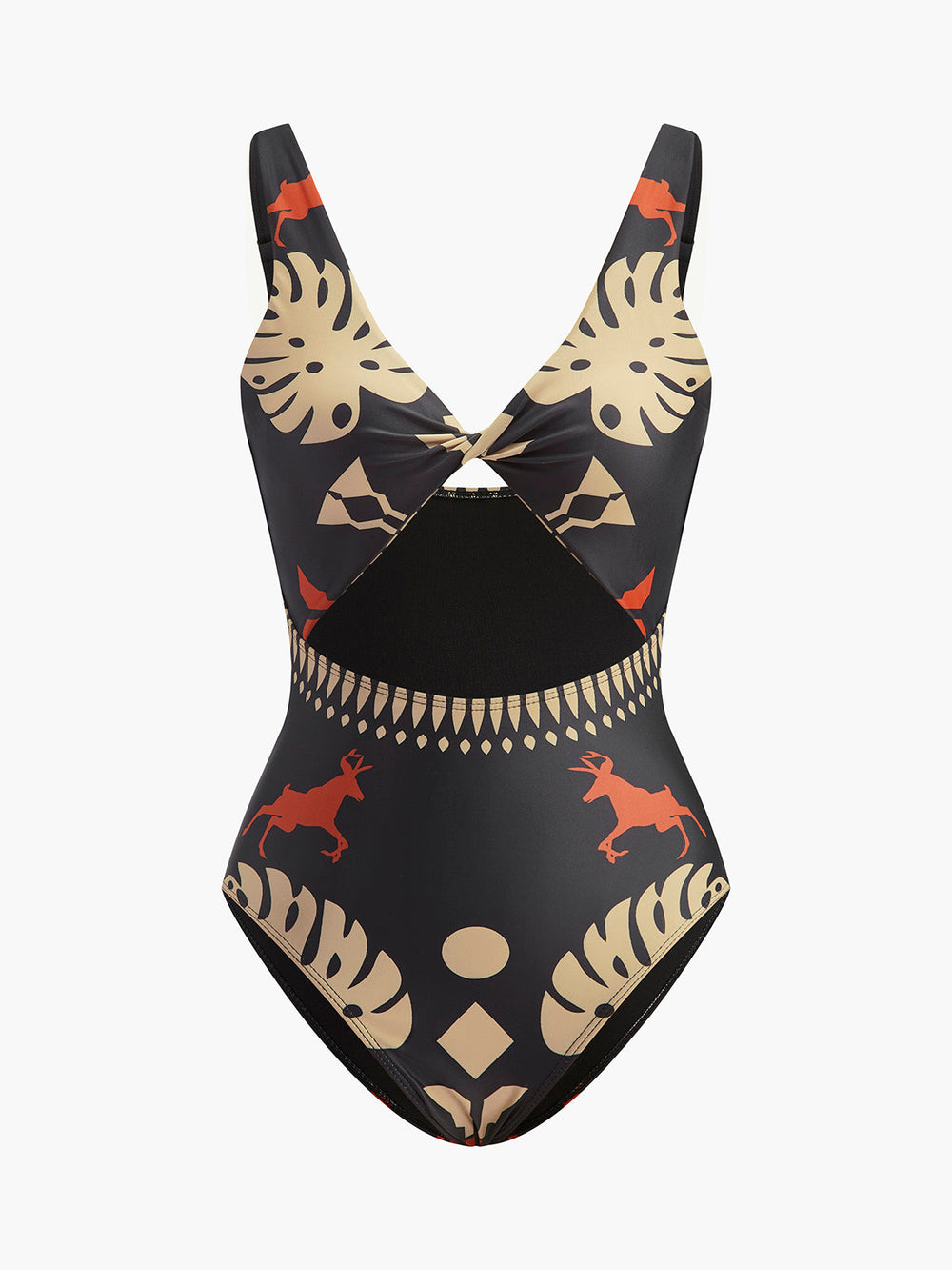 Printed Cutout One-Piece Swimsuit  Liora Lane Boutique One-Pieces
