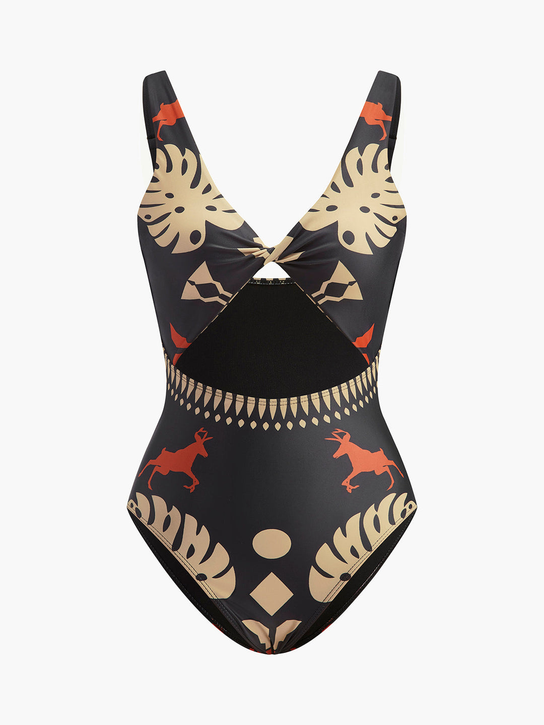 Printed Cutout One-Piece Swimsuit  Liora Lane Boutique One-Pieces