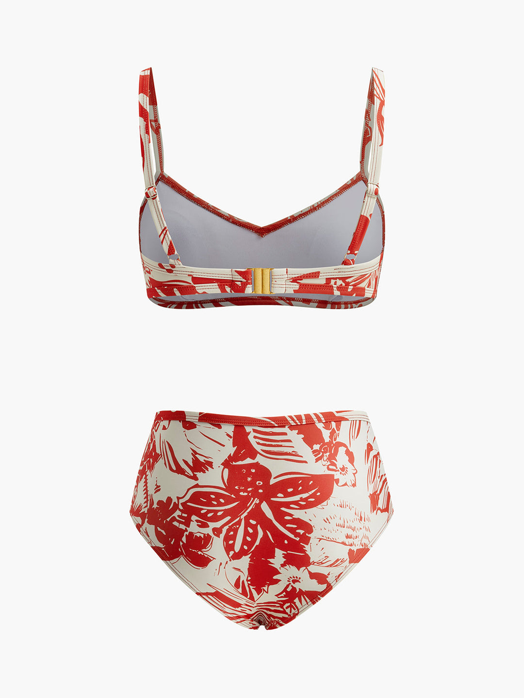Tropical Print Metal Clasp Bikini Set  Liora Lane Boutique Bikini Sets