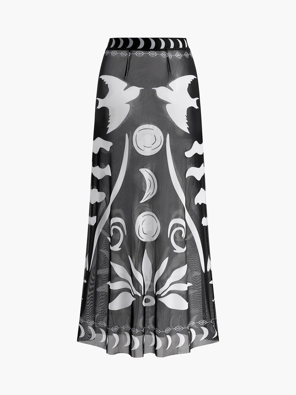 Sheer Printed Mesh Beach Cover-Up Skirt  Liora Lane Boutique Kimonos & Cover Ups