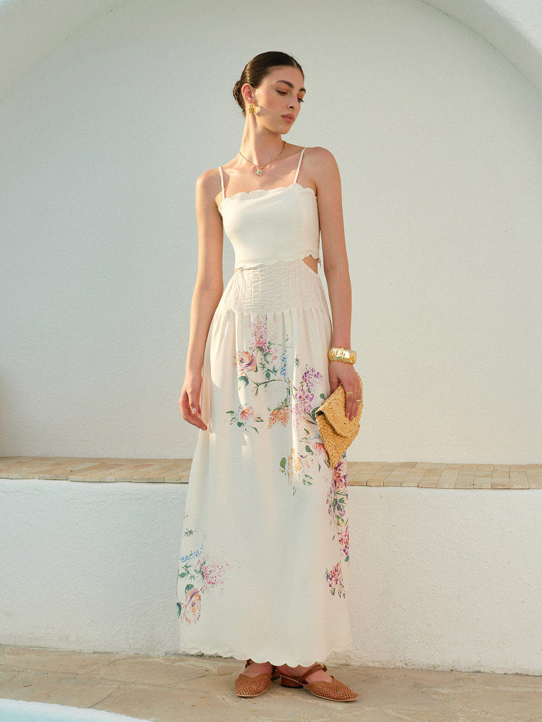 Floral Print Lace-Up Back Sleeveless Dress  Liora Lane Boutique Dresses