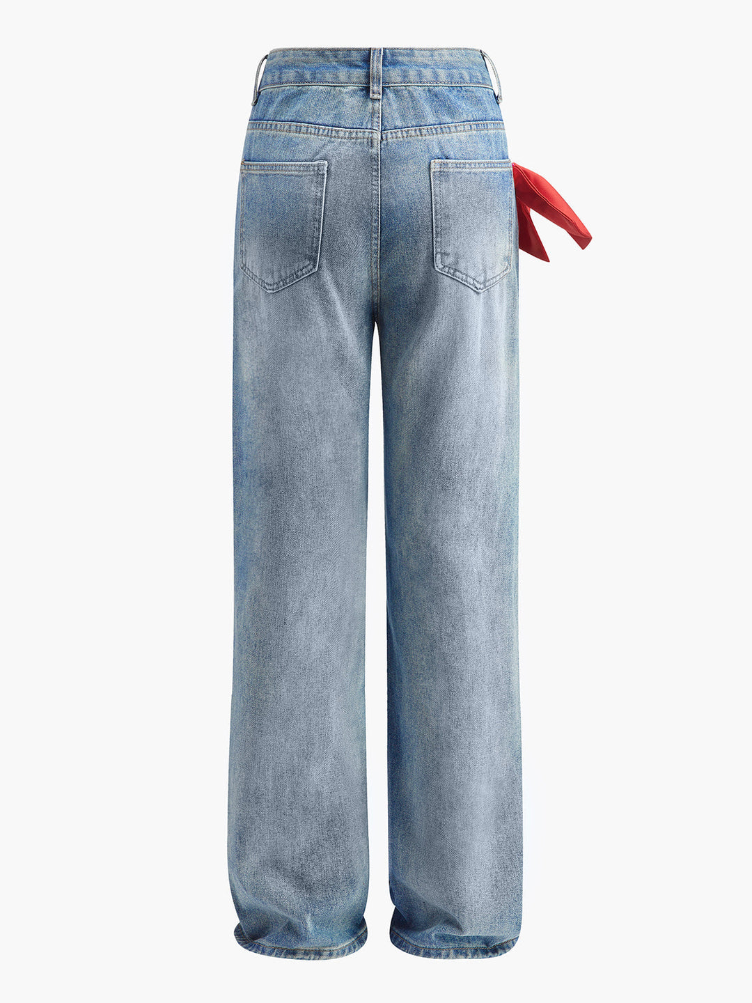 Mid-Waist Bow-Decor Denim Jeans  Liora Lane Boutique Jeans