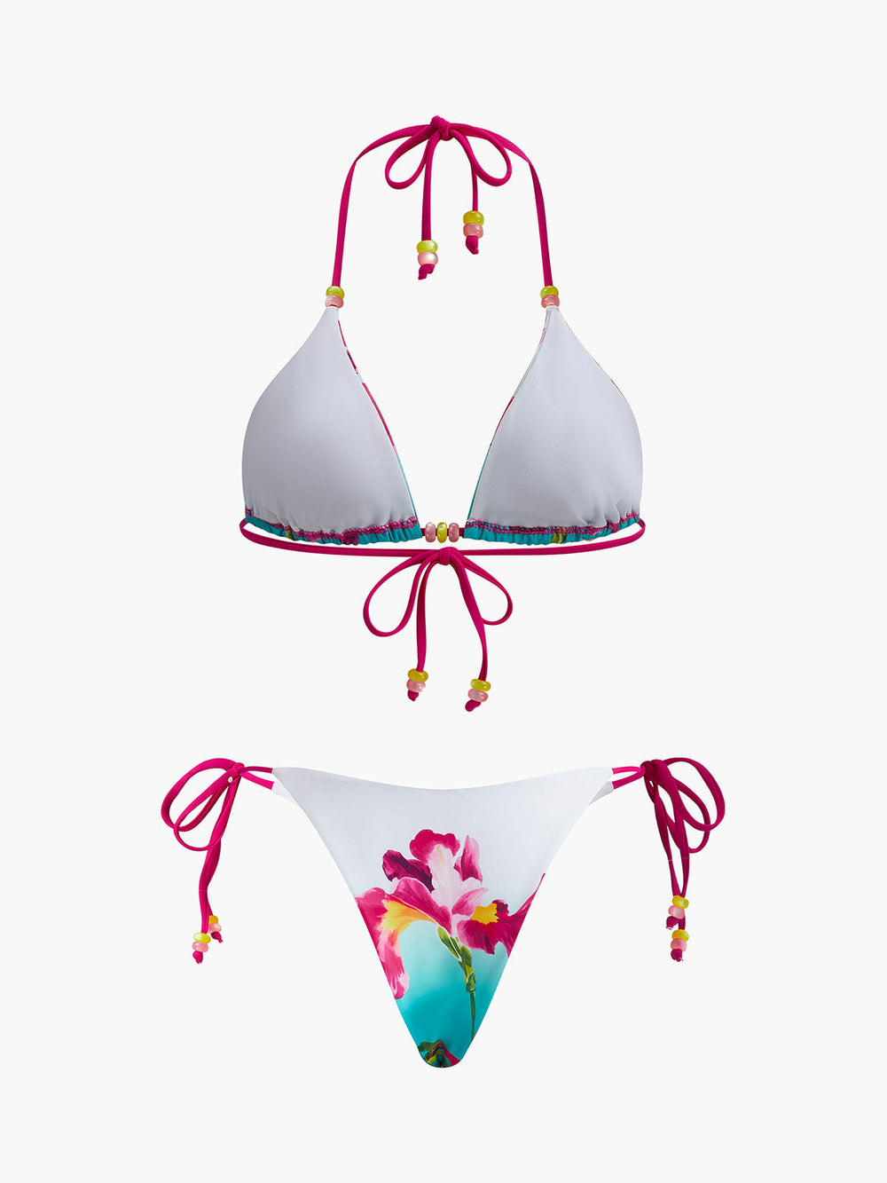 Floral Print Beaded Bikini Set  Liora Lane Boutique Bikini Sets