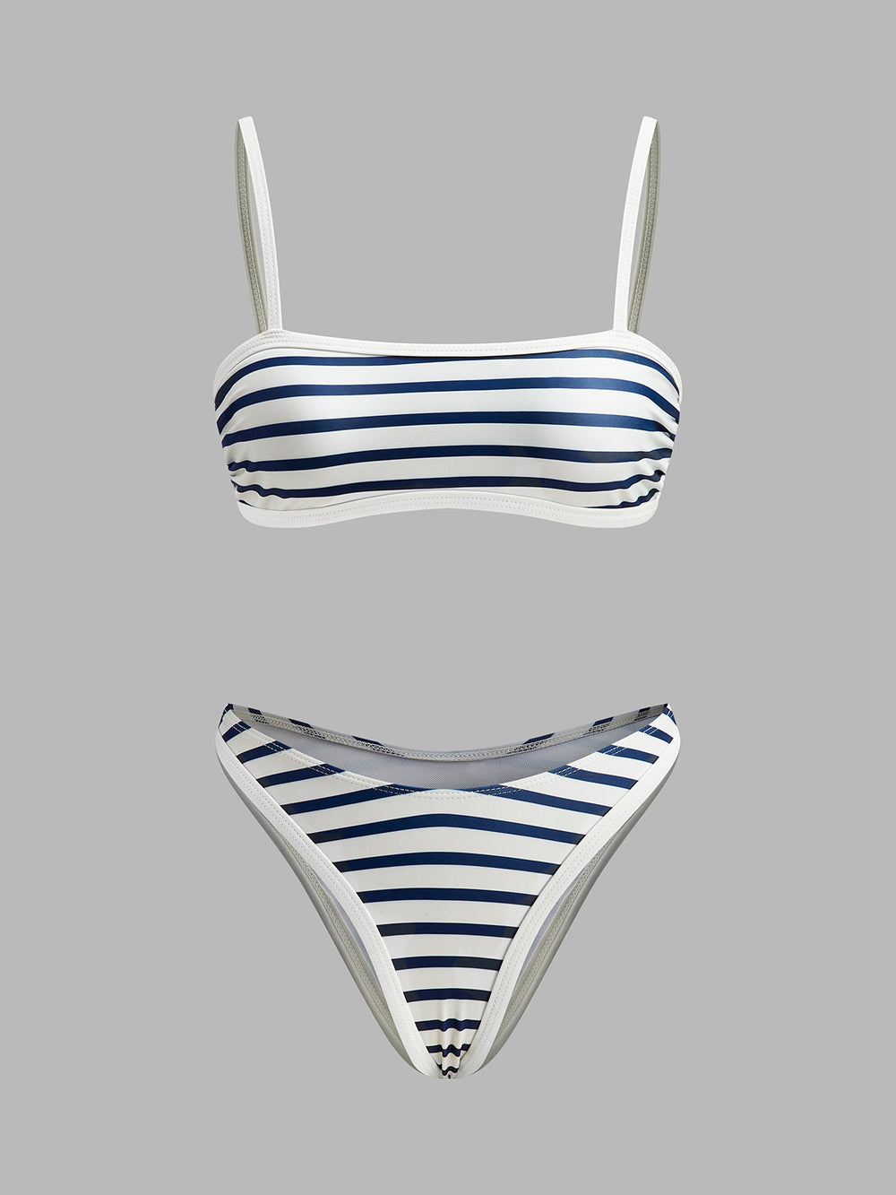 Nautical Stripe High-Cut Bikini  Liora Lane Boutique Bikini Sets