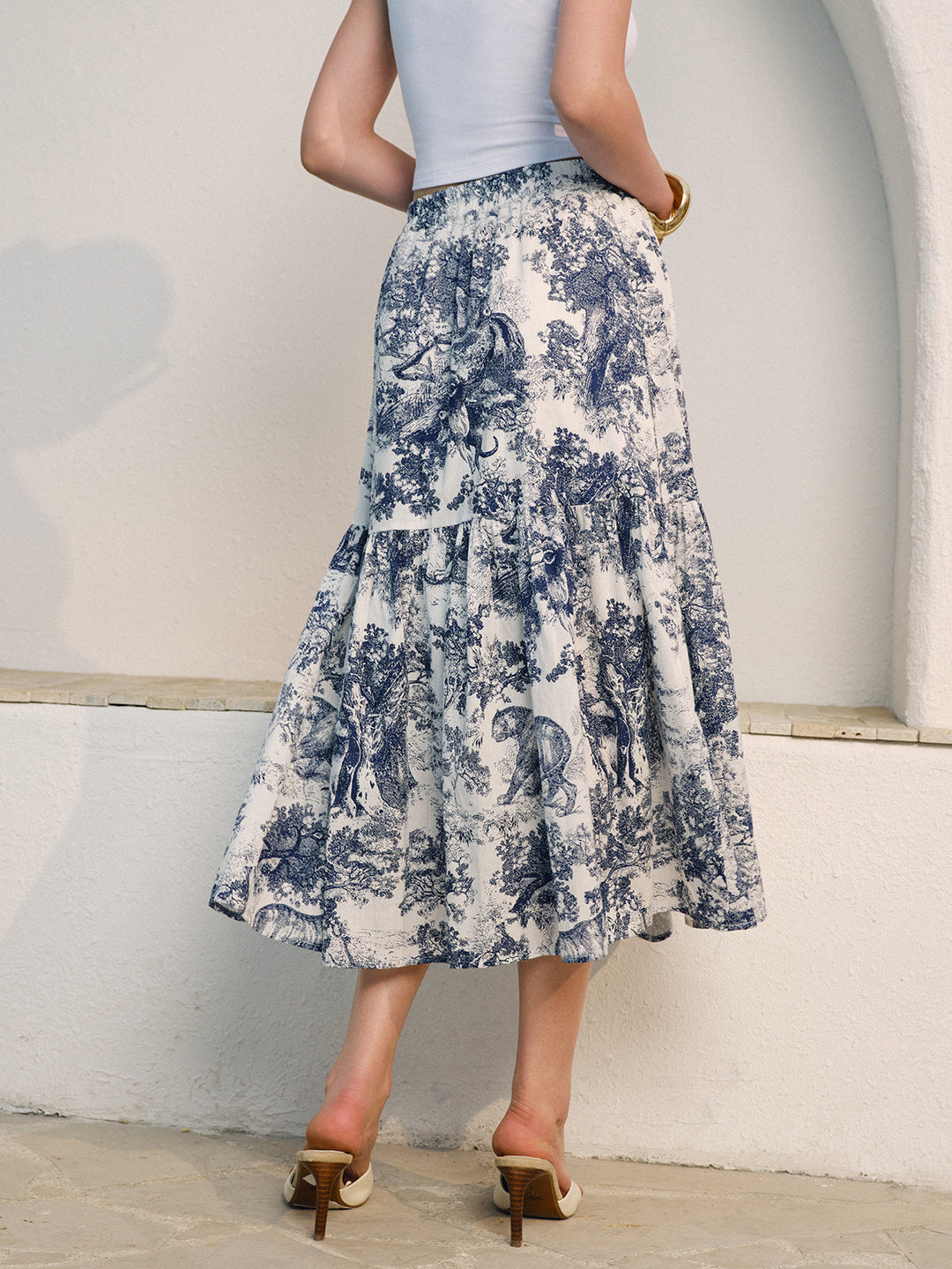 Floral Print Ruffled Skirt  Liora Lane Boutique Skirts