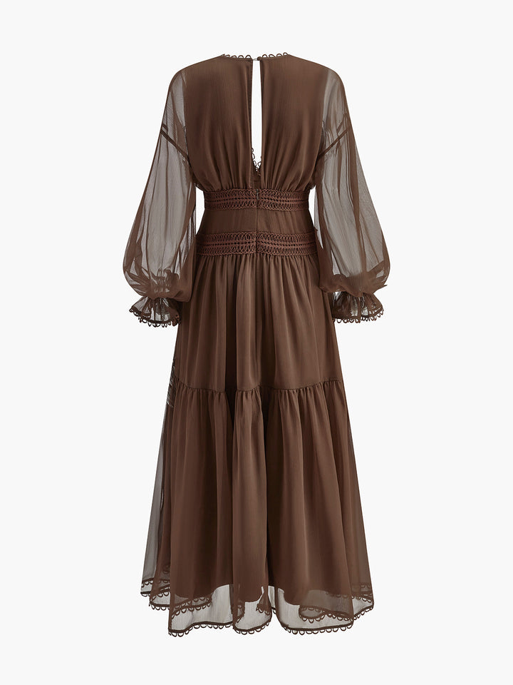 Boho Semi-Sheer Chiffon Dress  Liora Lane Boutique Dresses