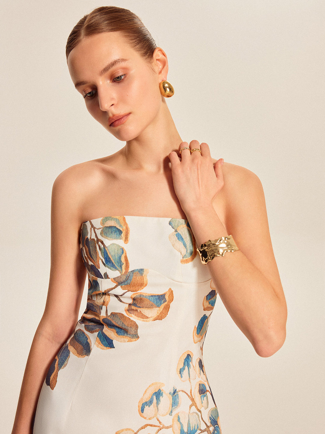 Floral Print Strapless Dress  Liora Lane Boutique Dresses