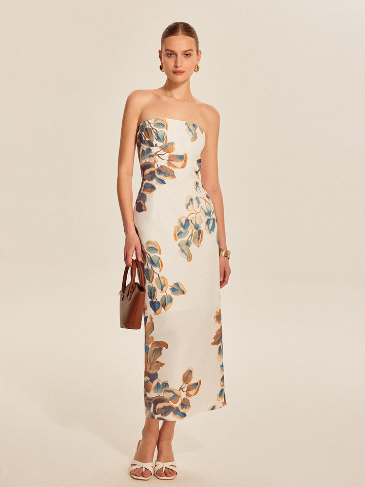 Floral Print Strapless Dress  Liora Lane Boutique Dresses