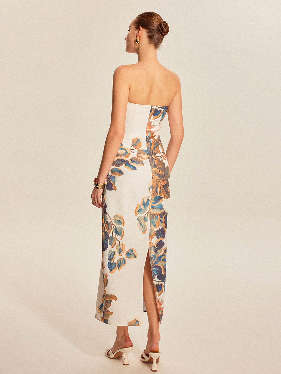 Floral Print Strapless Dress  Liora Lane Boutique Dresses