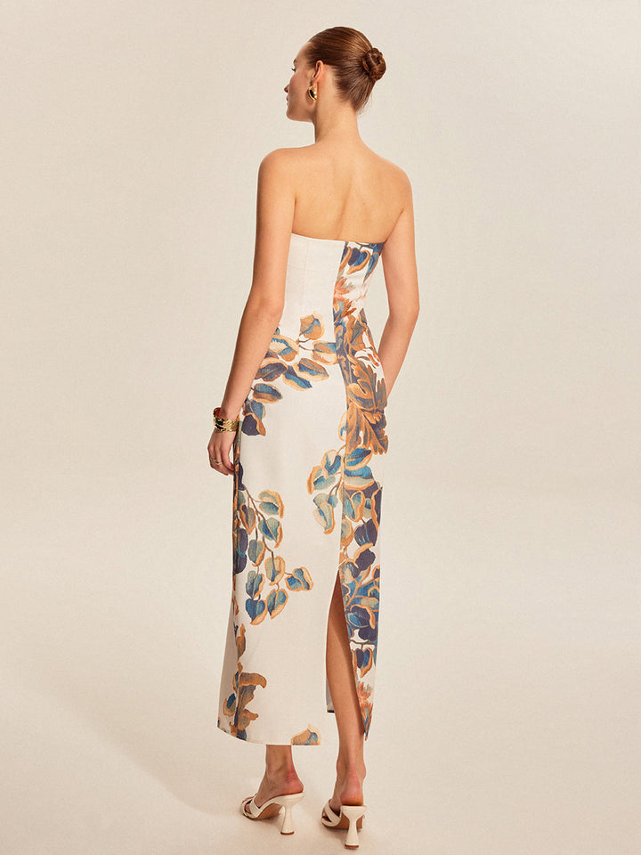 Floral Print Strapless Dress  Liora Lane Boutique Dresses