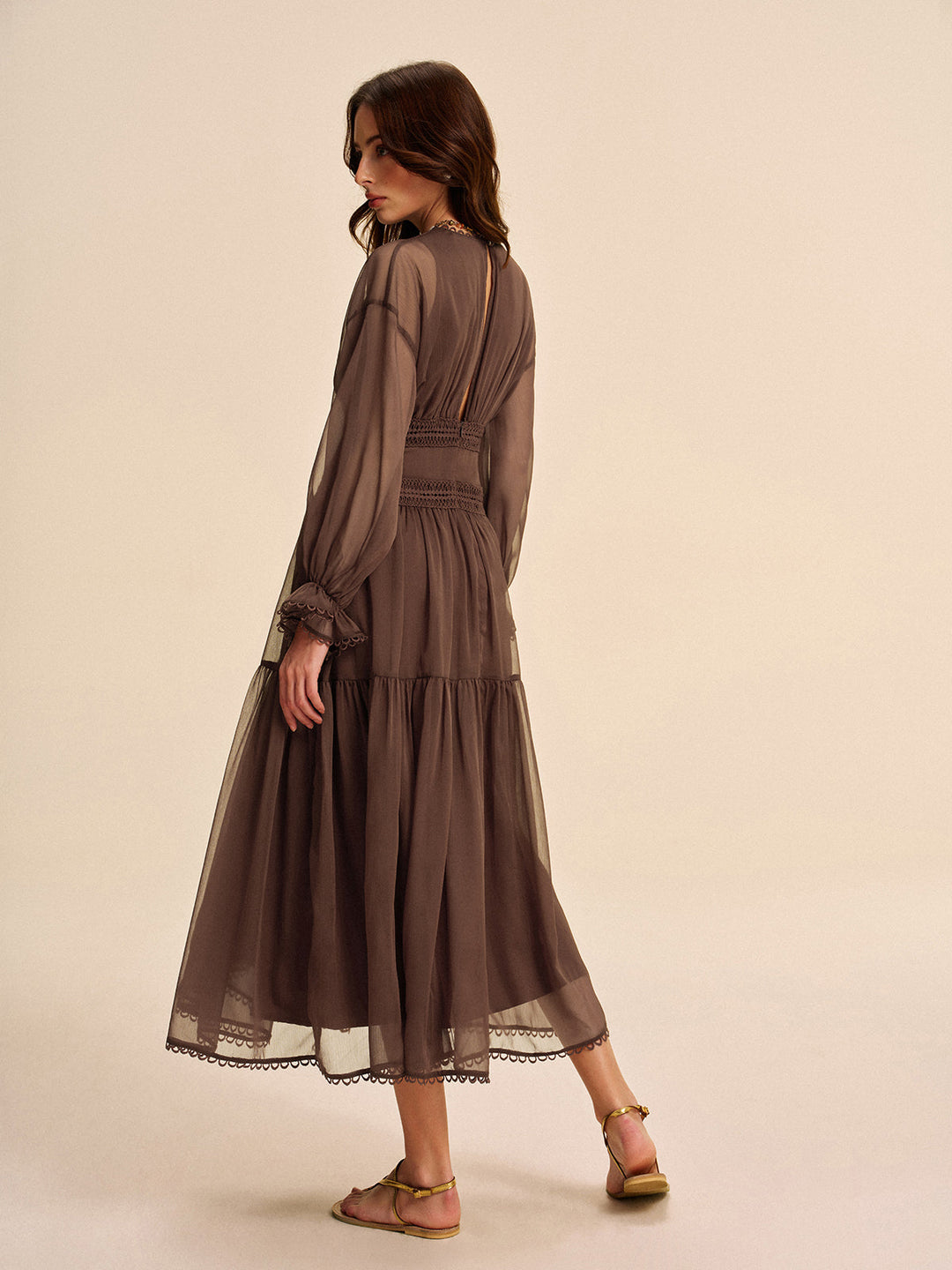 Boho Semi-Sheer Chiffon Dress  Liora Lane Boutique Dresses