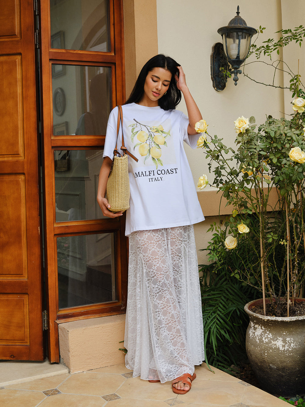 Cotton Print Oversized T-Shirt  Liora Lane Boutique T-Shirts