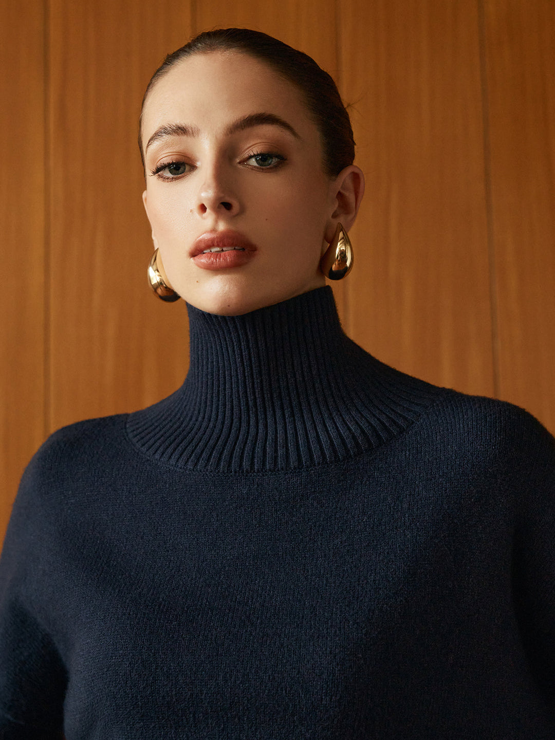 Versatile Plain Turtleneck Sweater  Liora Lane Boutique Sweaters