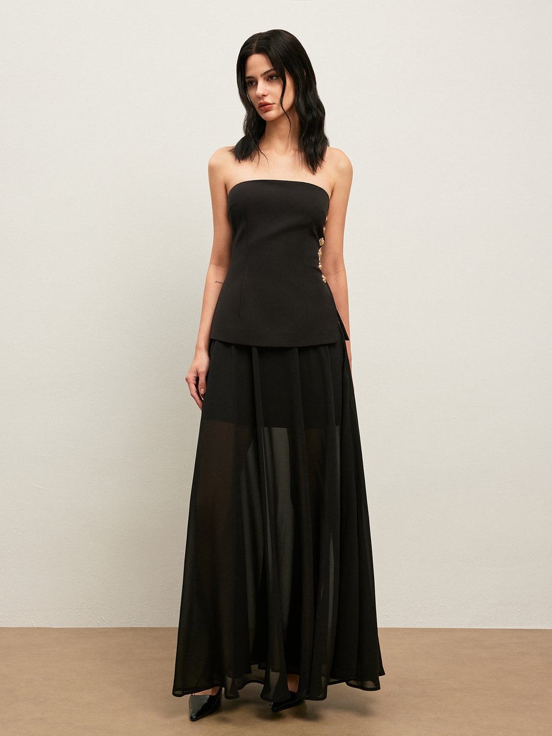 Semi-Sheer Chiffon Skirt  Liora Lane Boutique Skirts