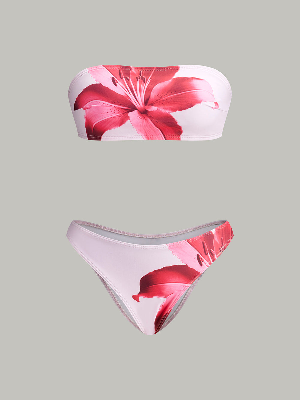 Floral Print Bandeau Bikini With Cover-Up Skirt  Liora Lane Boutique Bikini Sets