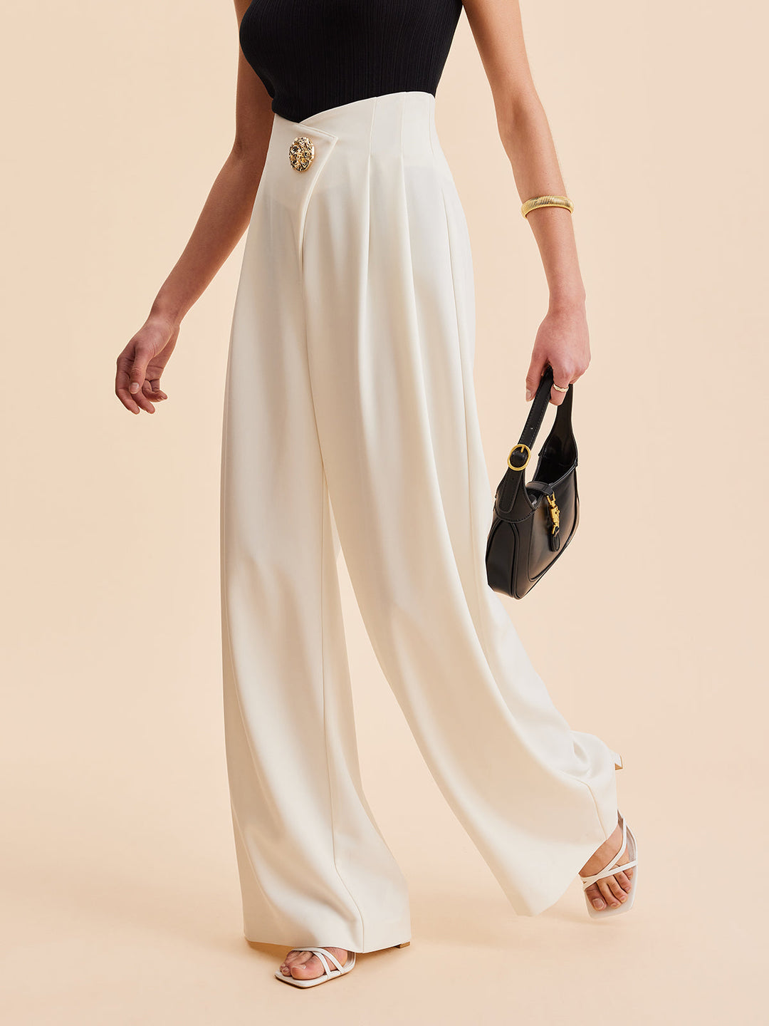 Embellished High-Waist Wide-Leg Pants  Liora Lane Boutique Pants