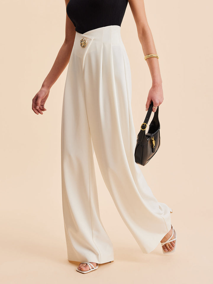 Embellished High-Waist Wide-Leg Pants  Liora Lane Boutique Pants