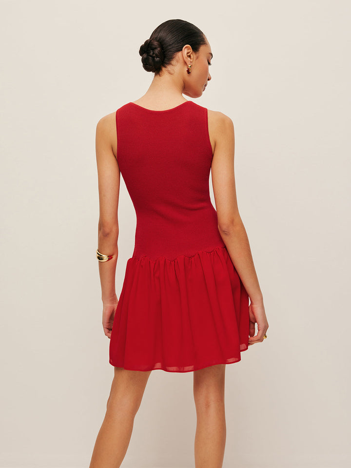 Sleeveless Knit Chiffon Dress  Liora Lane Boutique Sweater Dresses