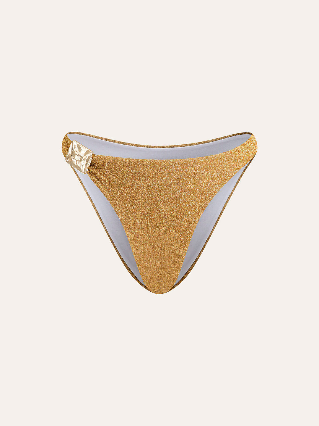 Gold Metallic Detail Bikini Bottom  Liora Lane Boutique Bikini Bottoms Gold / L 71.99