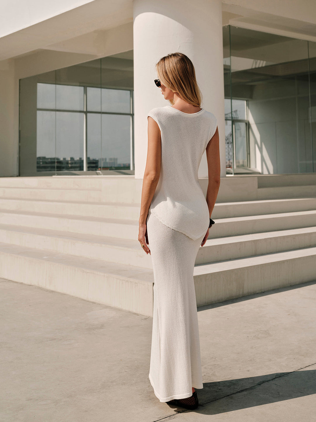 Semi-Sheer Triangle Skirt Set Without Belt  Liora Lane Boutique Sweater Co-ords