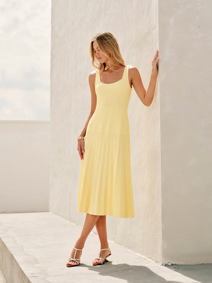 Square-Neck Ribbed Knit Dress  Liora Lane Boutique Knit Dresses