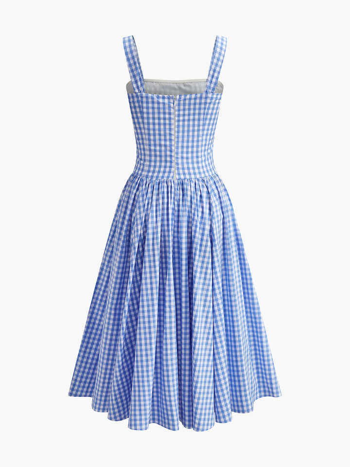 Lace-Up Checkerboard Corset Dress  Liora Lane Boutique Dresses