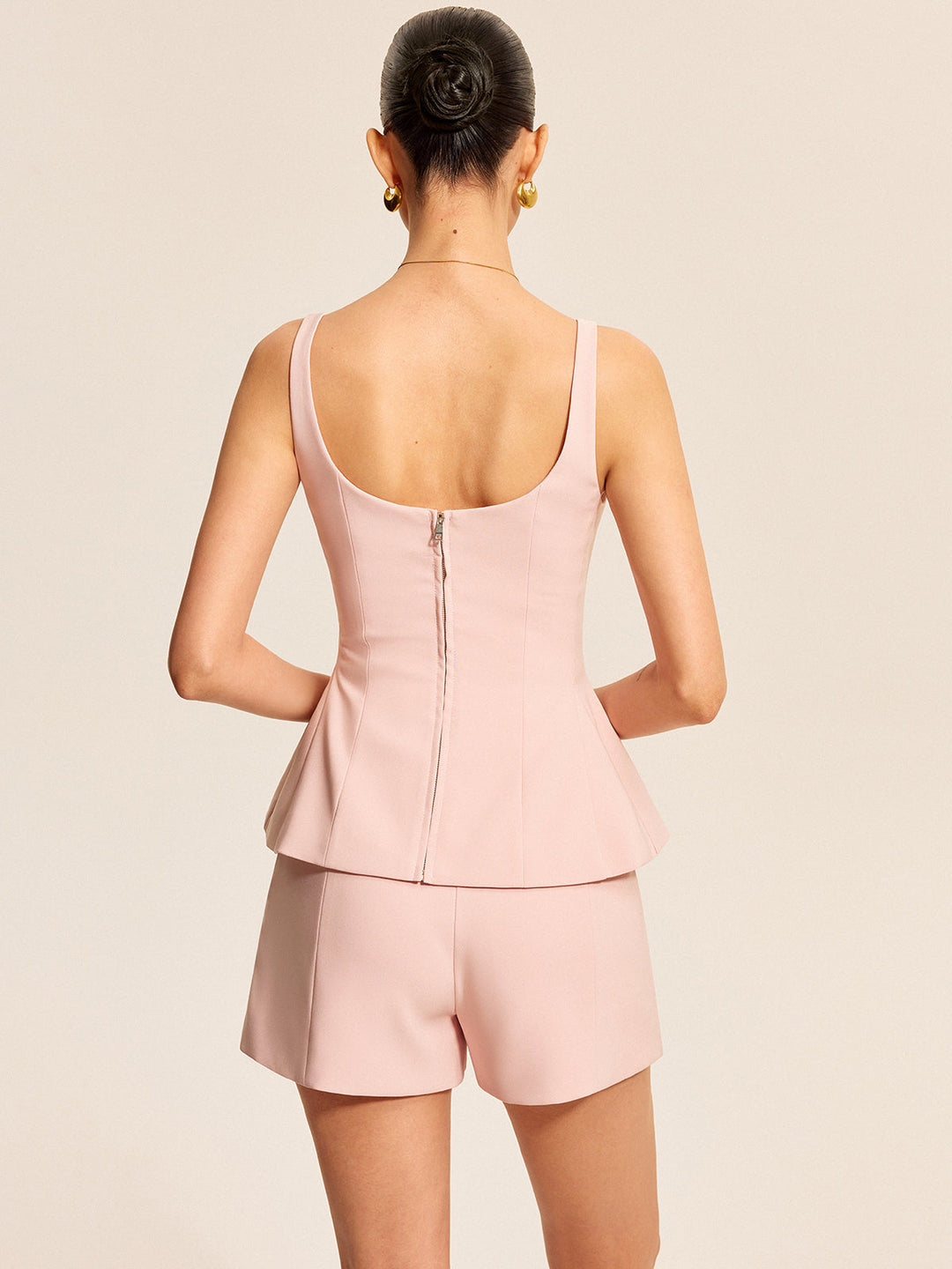 Peplum Tank Top With Shorts Set  Liora Lane Boutique Short Sets