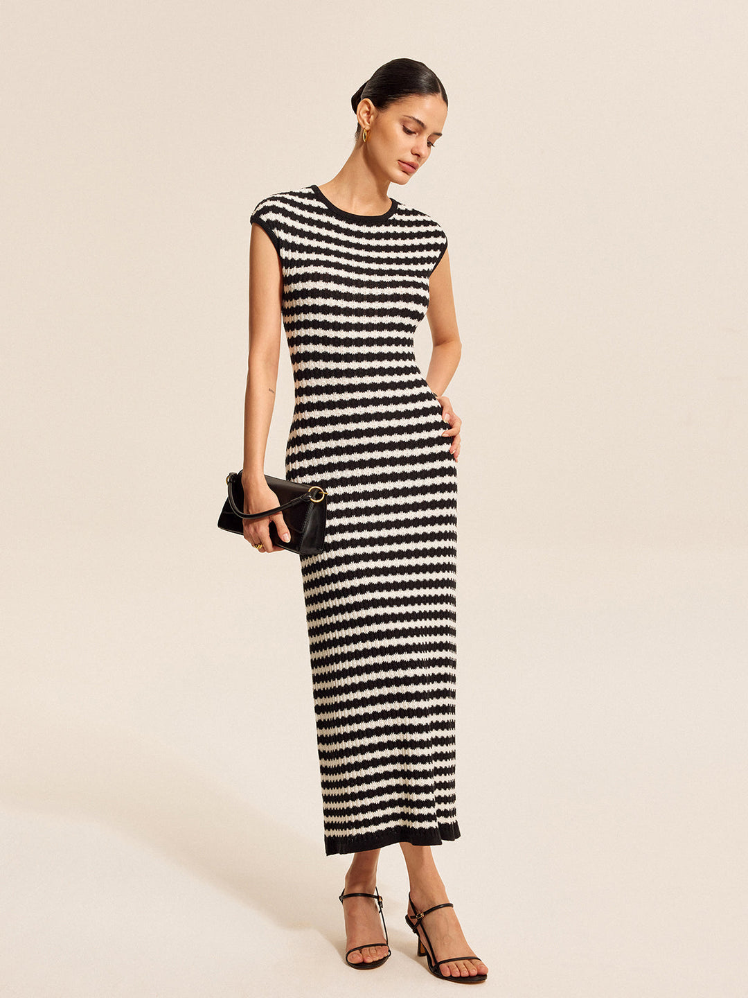 Striped Cap Sleeves Knit Dress  Liora Lane Boutique Sweater Dresses