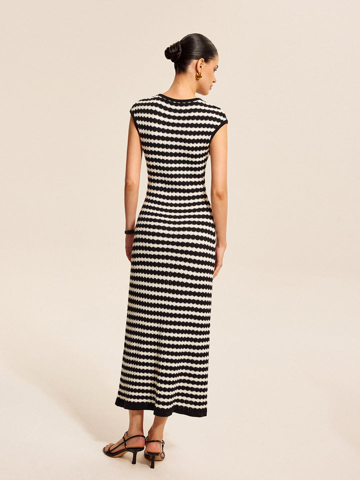 Striped Cap Sleeves Knit Dress  Liora Lane Boutique Sweater Dresses