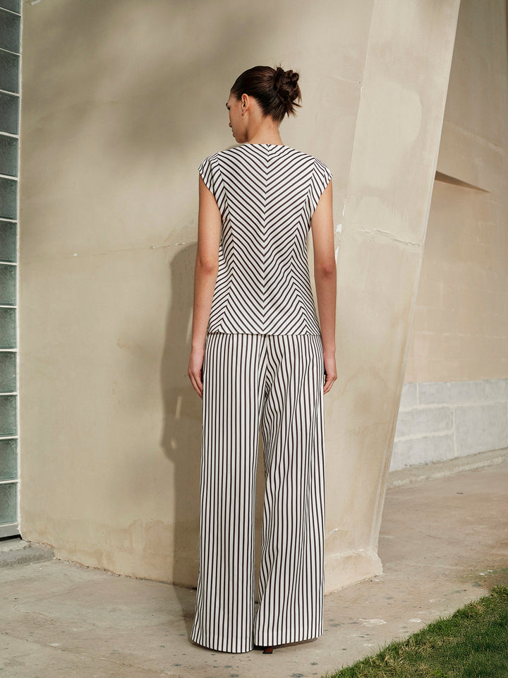 Striped Mid-Waist Wide Leg Pants  Liora Lane Boutique Pants