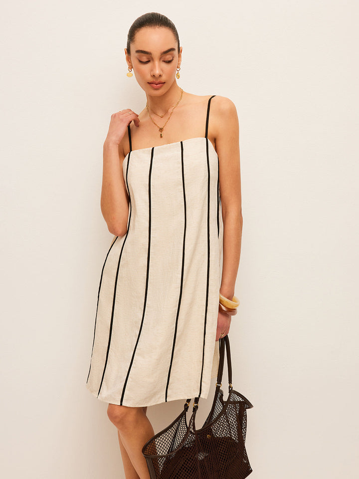 Cotton & Linen Striped Dress  Liora Lane Boutique Dresses