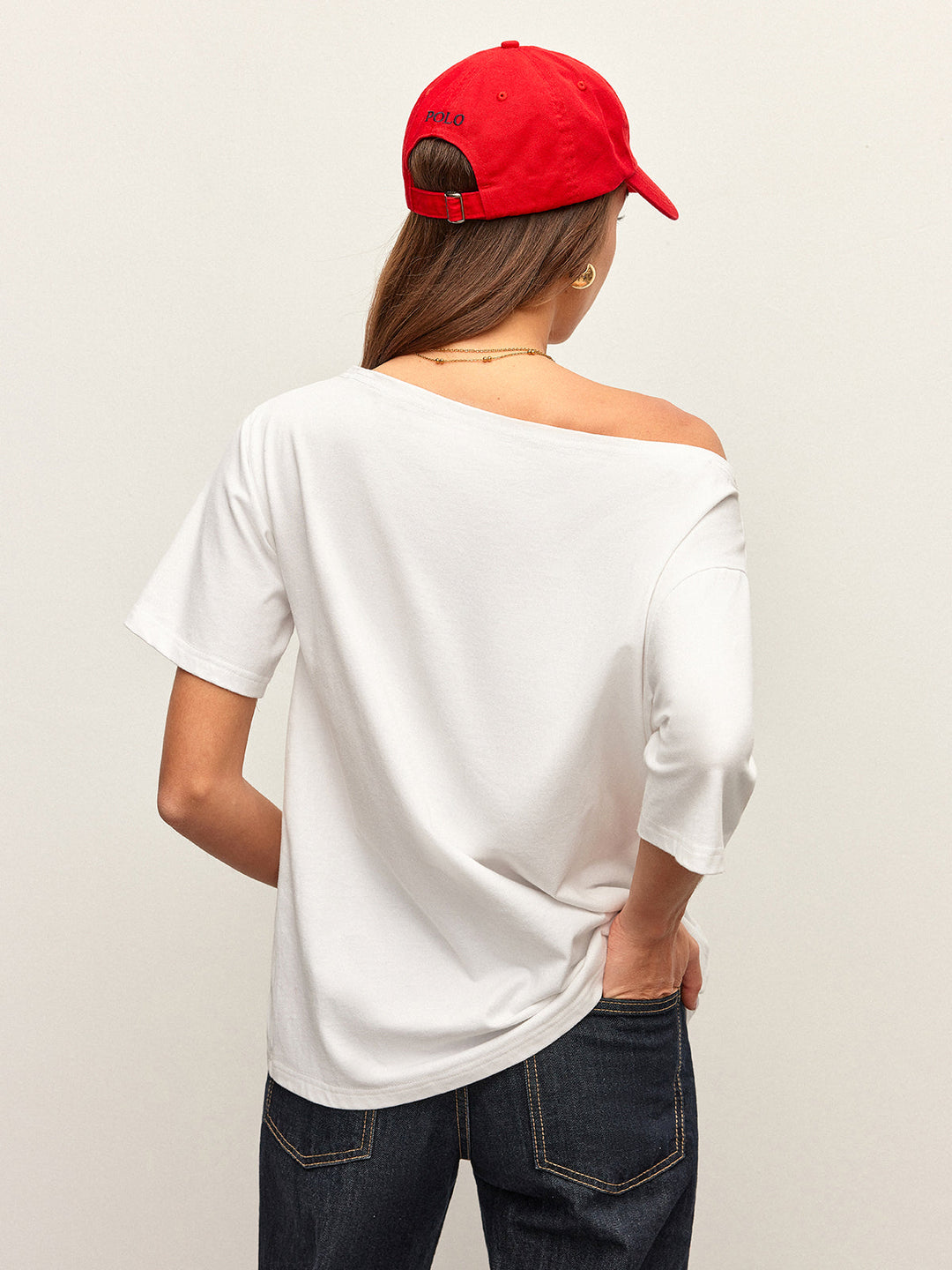 Cotton Off-Shoulder T-Shirt  Liora Lane Boutique T-Shirts
