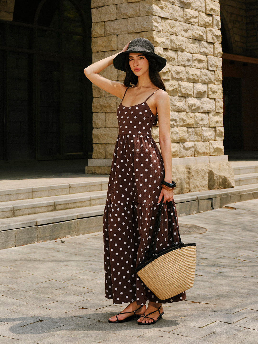 Cotton Backless Polka Dot Dress  Liora Lane Boutique Floral Dresses