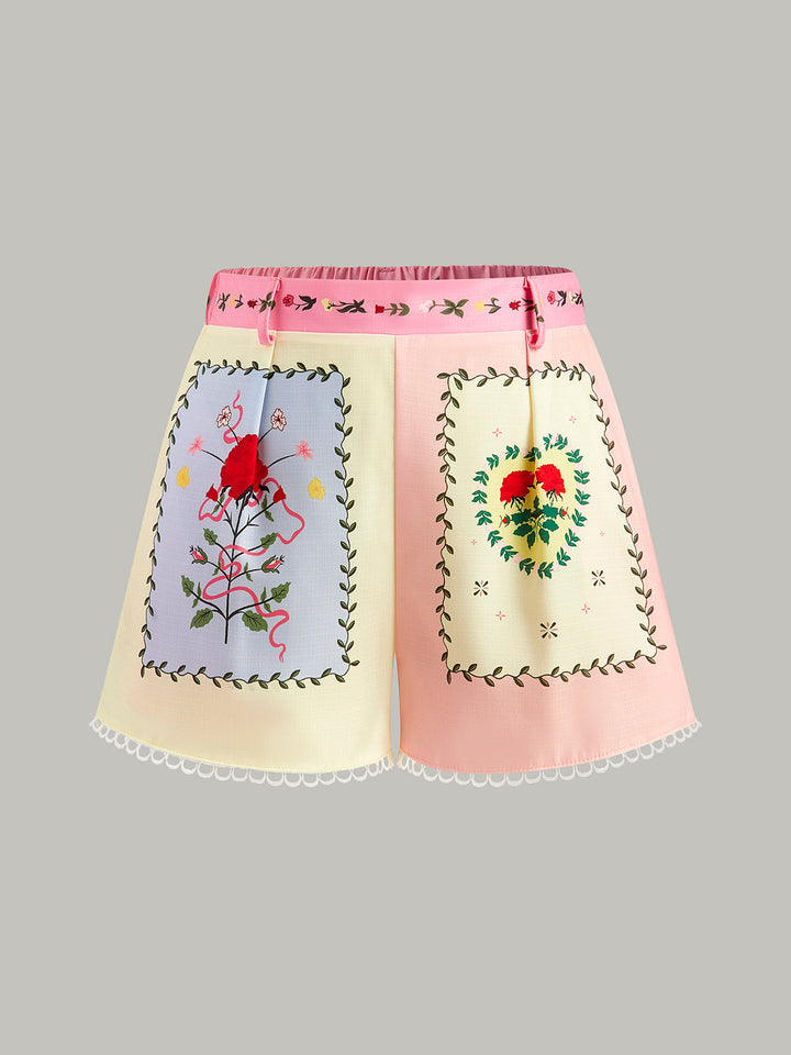 Belted Floral Print Shorts Set  Liora Lane Boutique Short Sets