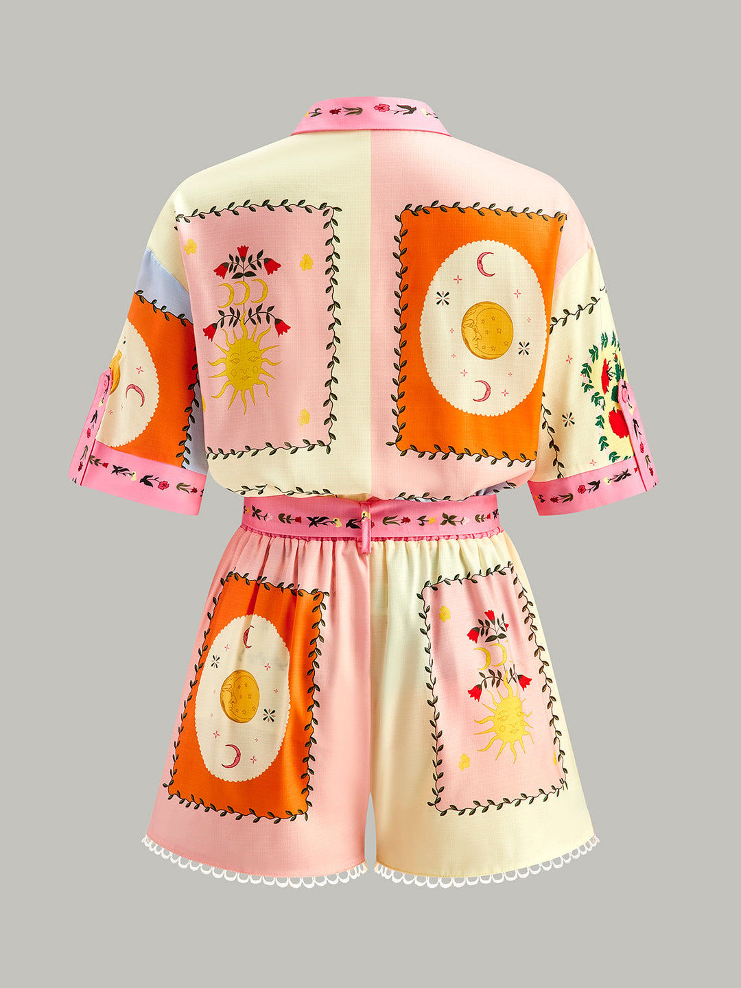 Belted Floral Print Shorts Set  Liora Lane Boutique Short Sets