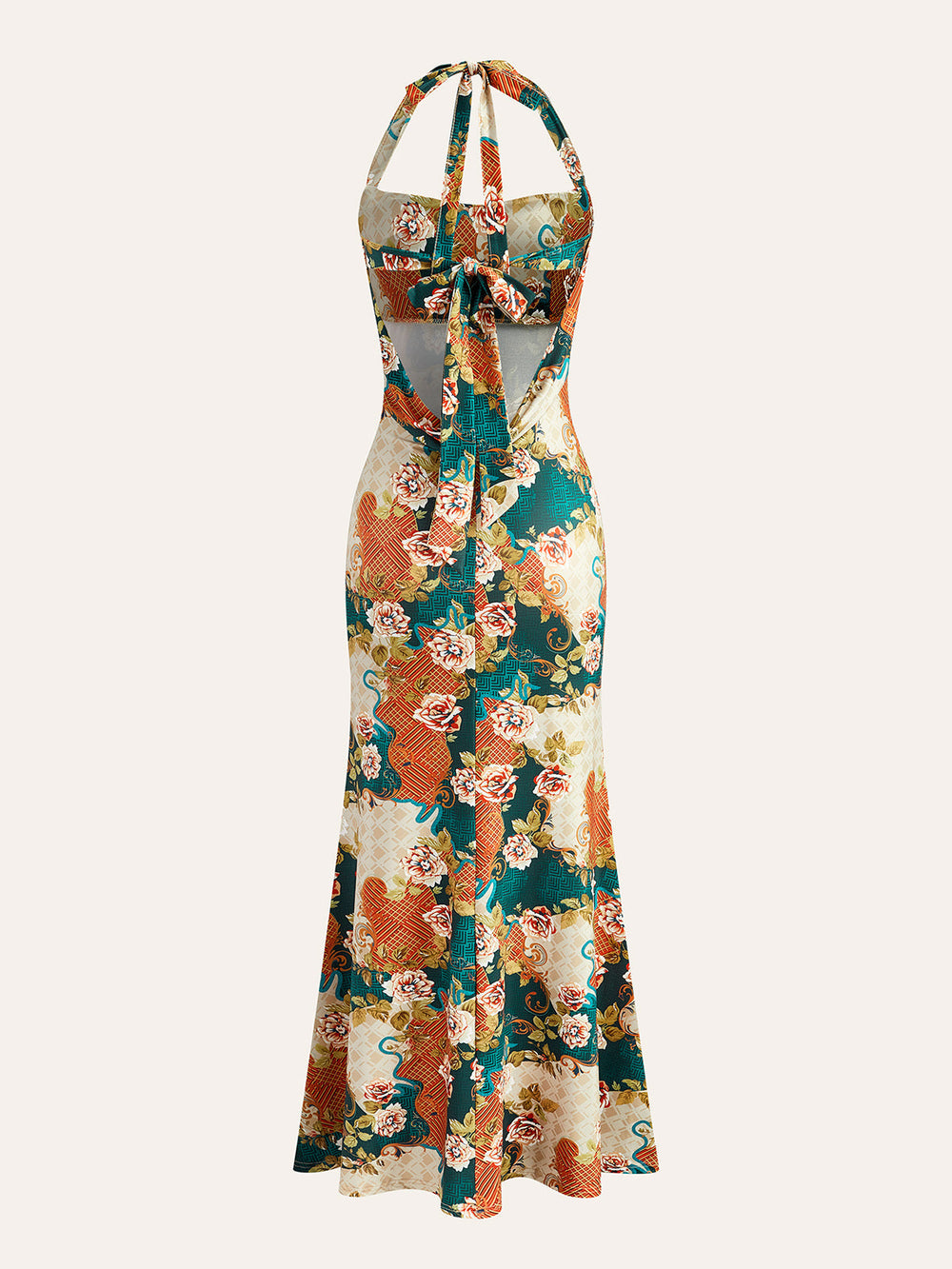 Halter Neck Back-Tie Floral Dress  Liora Lane Boutique Dresses