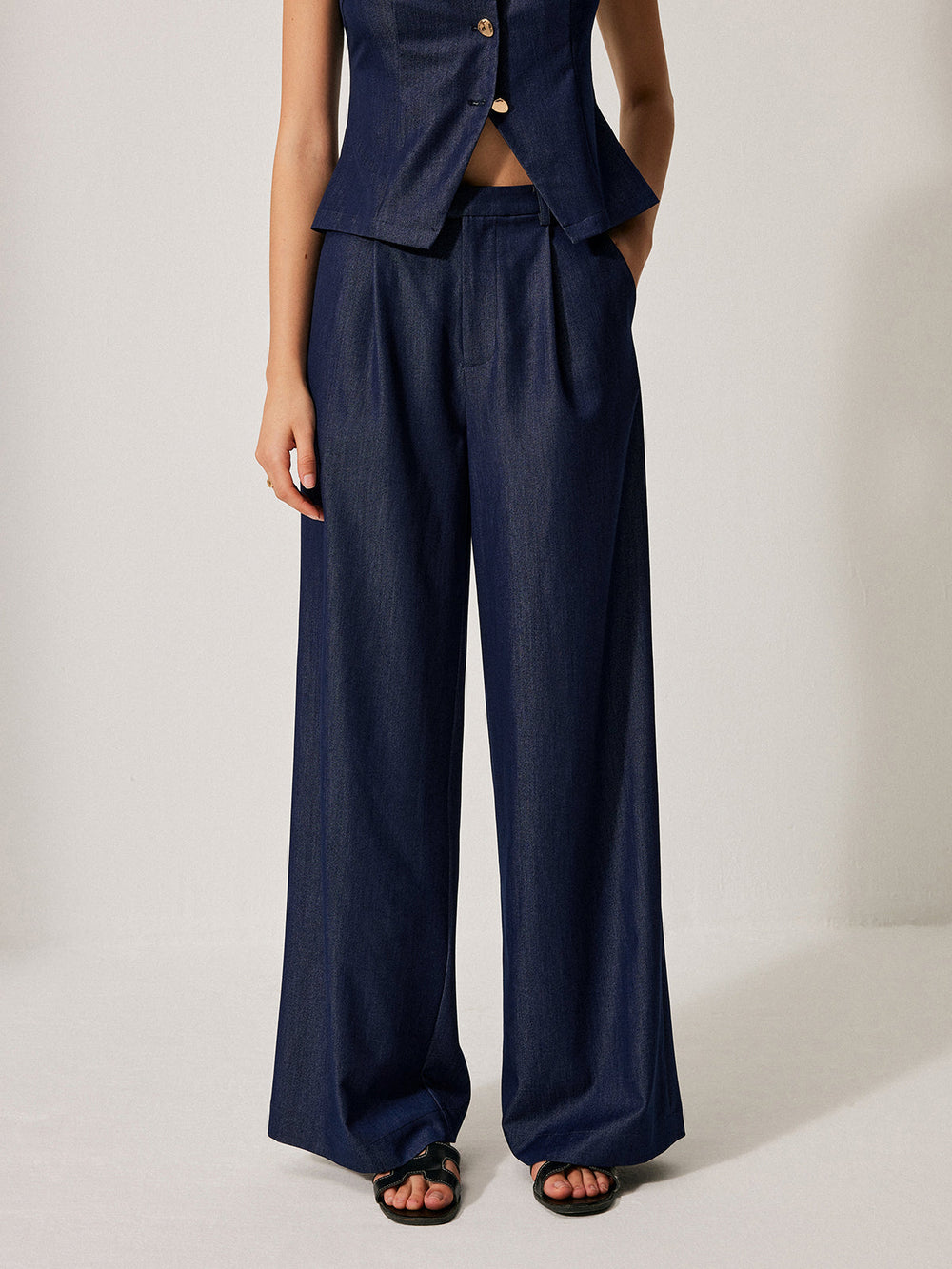 Mid-Waist Pocket Detail Pants  Liora Lane Boutique Pants