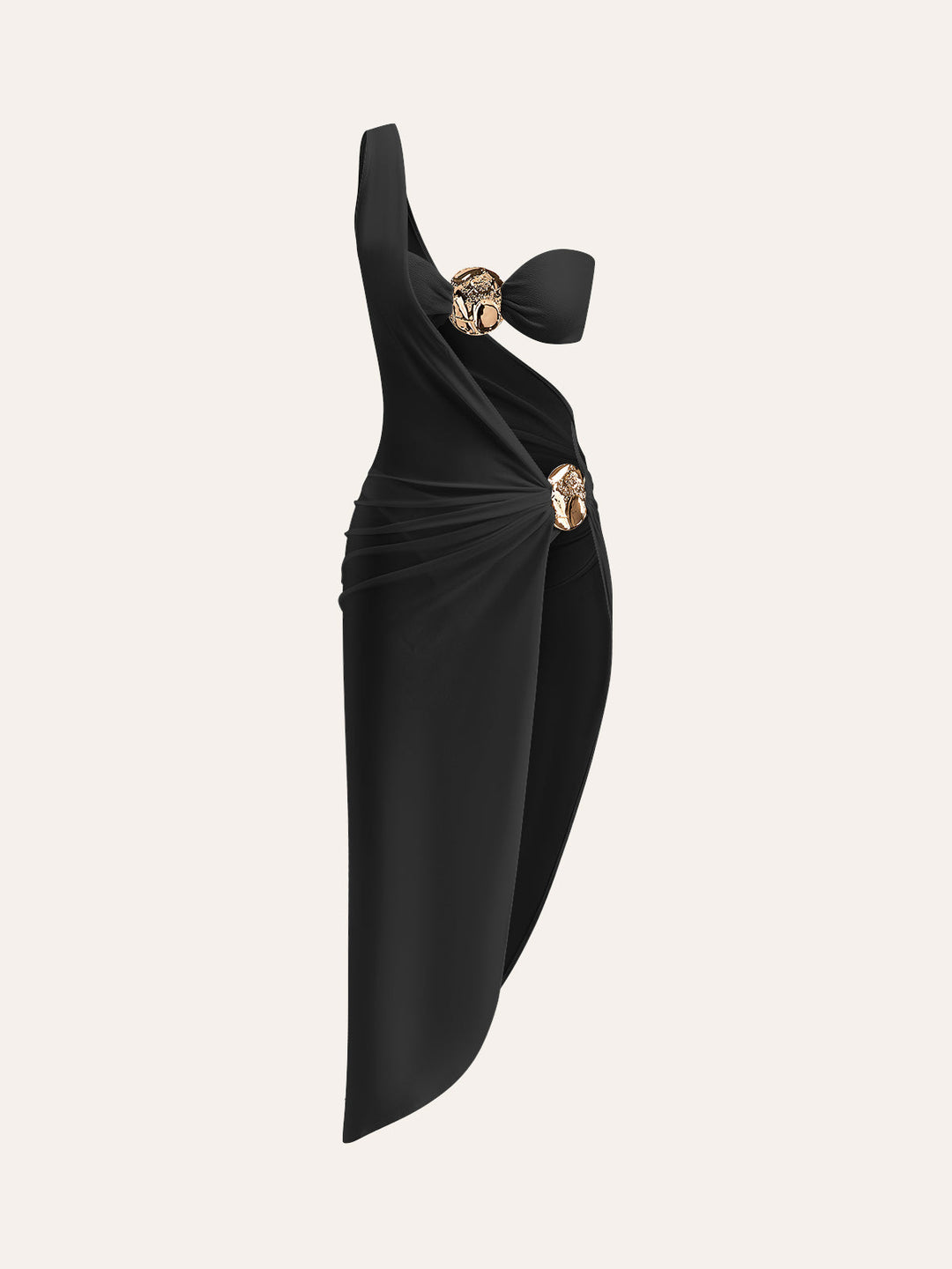 Gold Detail Bikini With Cover-Up  Liora Lane Boutique Bikini Sets Black / L 116.99