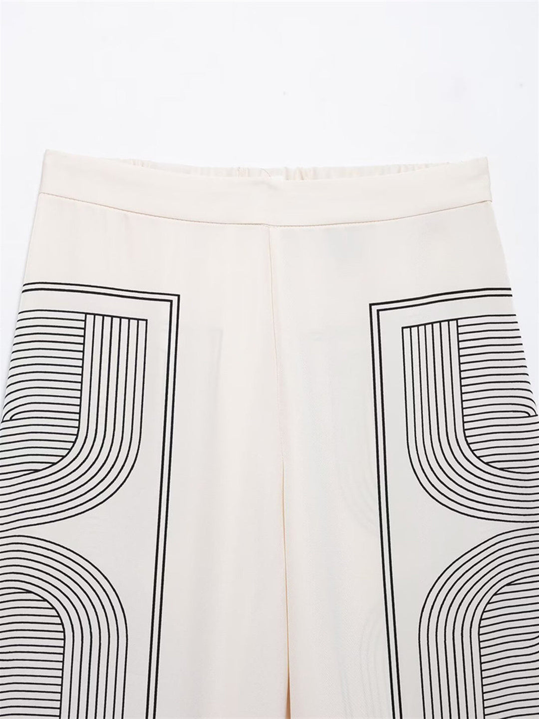 Mid-Waist Geometric Print Wide-Leg Pants  Liora Lane Boutique Pants
