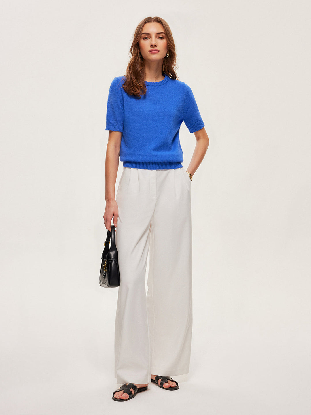 Knitted Short-Sleeve Top  Liora Lane Boutique Knit Tops