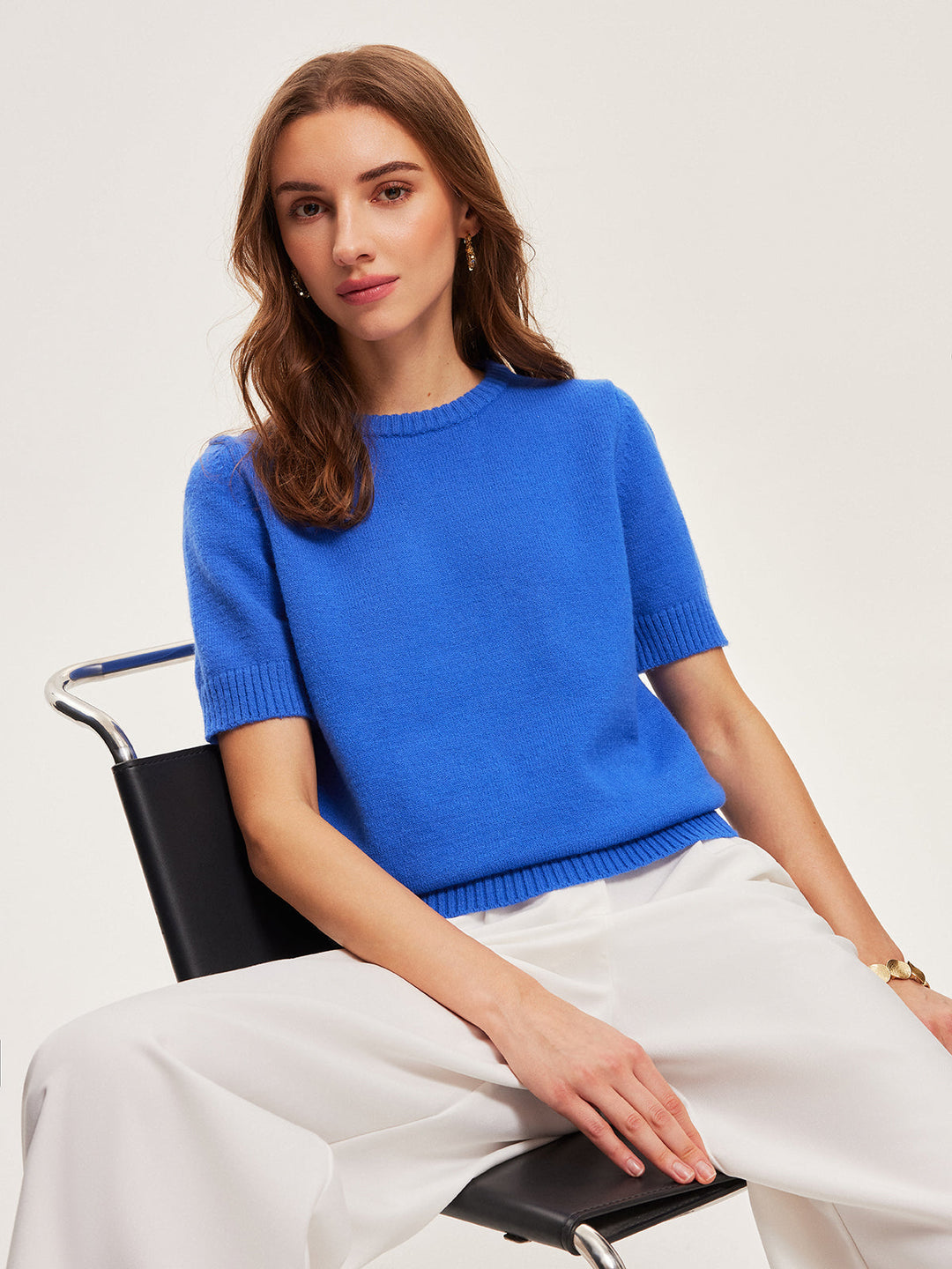 Knitted Short-Sleeve Top  Liora Lane Boutique Knit Tops