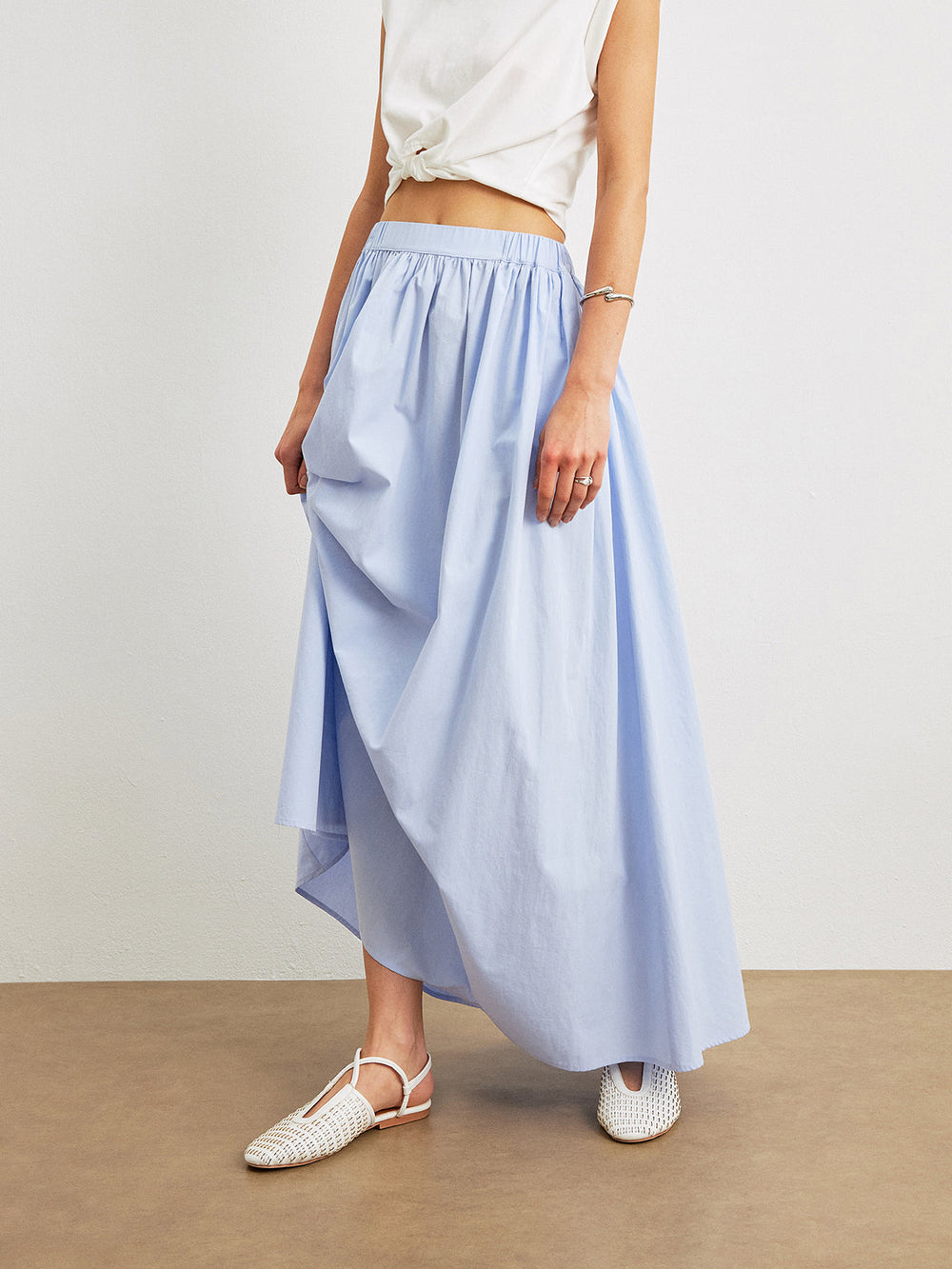 Cotton A-Line Skirt With Pockets  Liora Lane Boutique Skirts