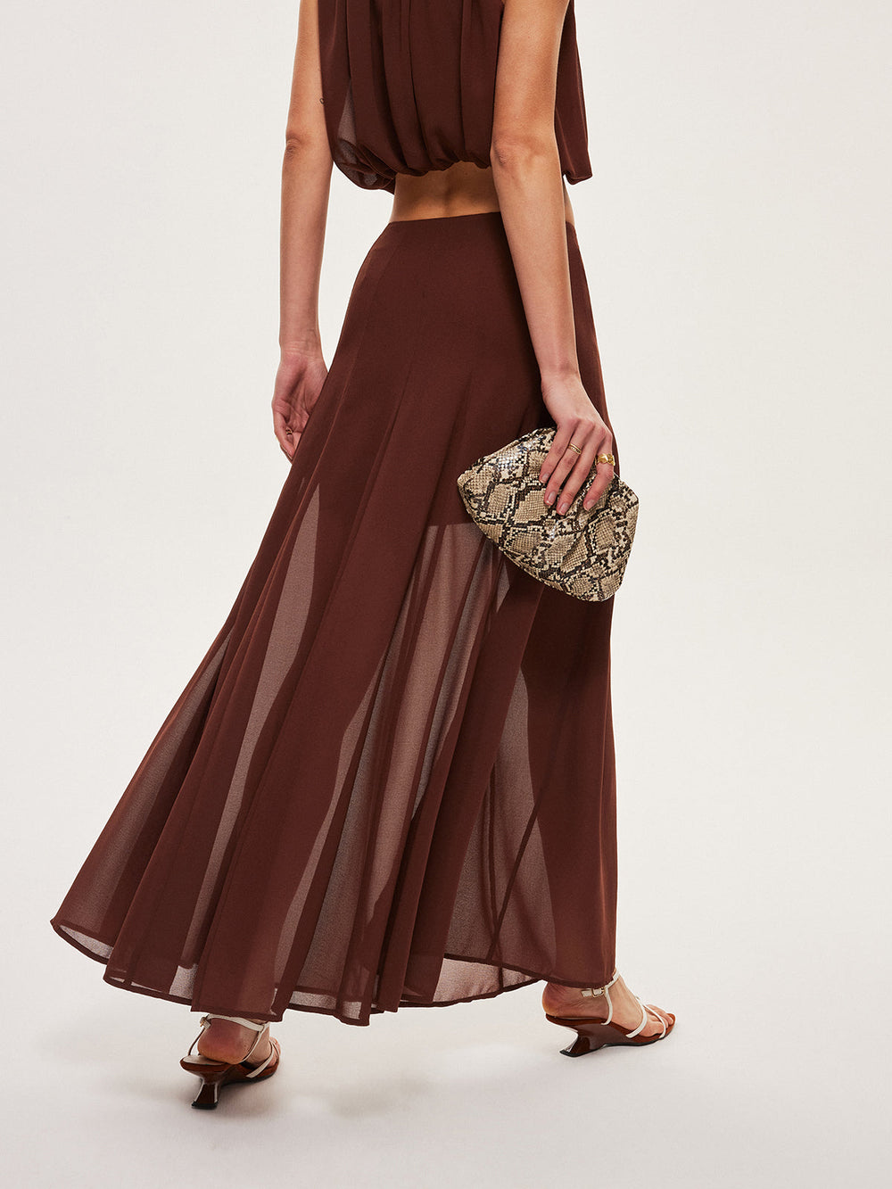 Chiffon Semi-Sheer A-Line Skirt  Liora Lane Boutique Skirts