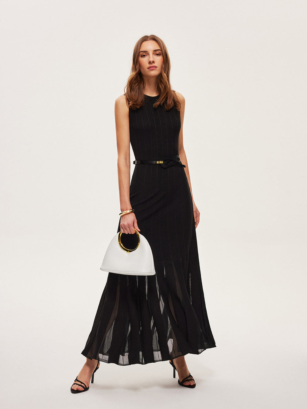 Semi-Sheer Mesh Flared Dress Without Belt  Liora Lane Boutique Sweater Dresses